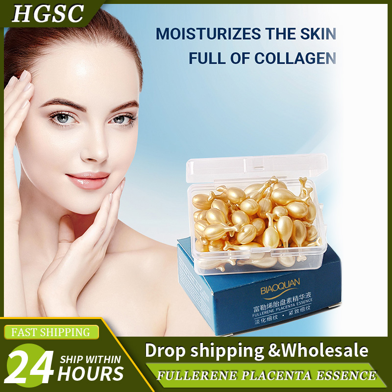 50PCS Face Serum Hyaluronic Ac - Placenta Extract Serum avis et prix